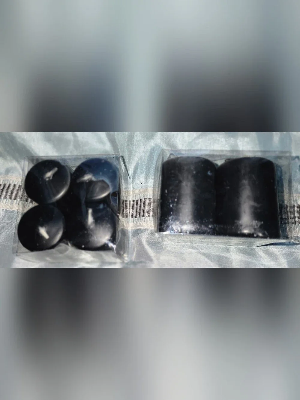 8 pc Tuscany burning votive candles black